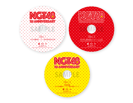 2017年7月7日發售: NGT48 1st Anniversary BLU-RAY 7,500YEN/DVD