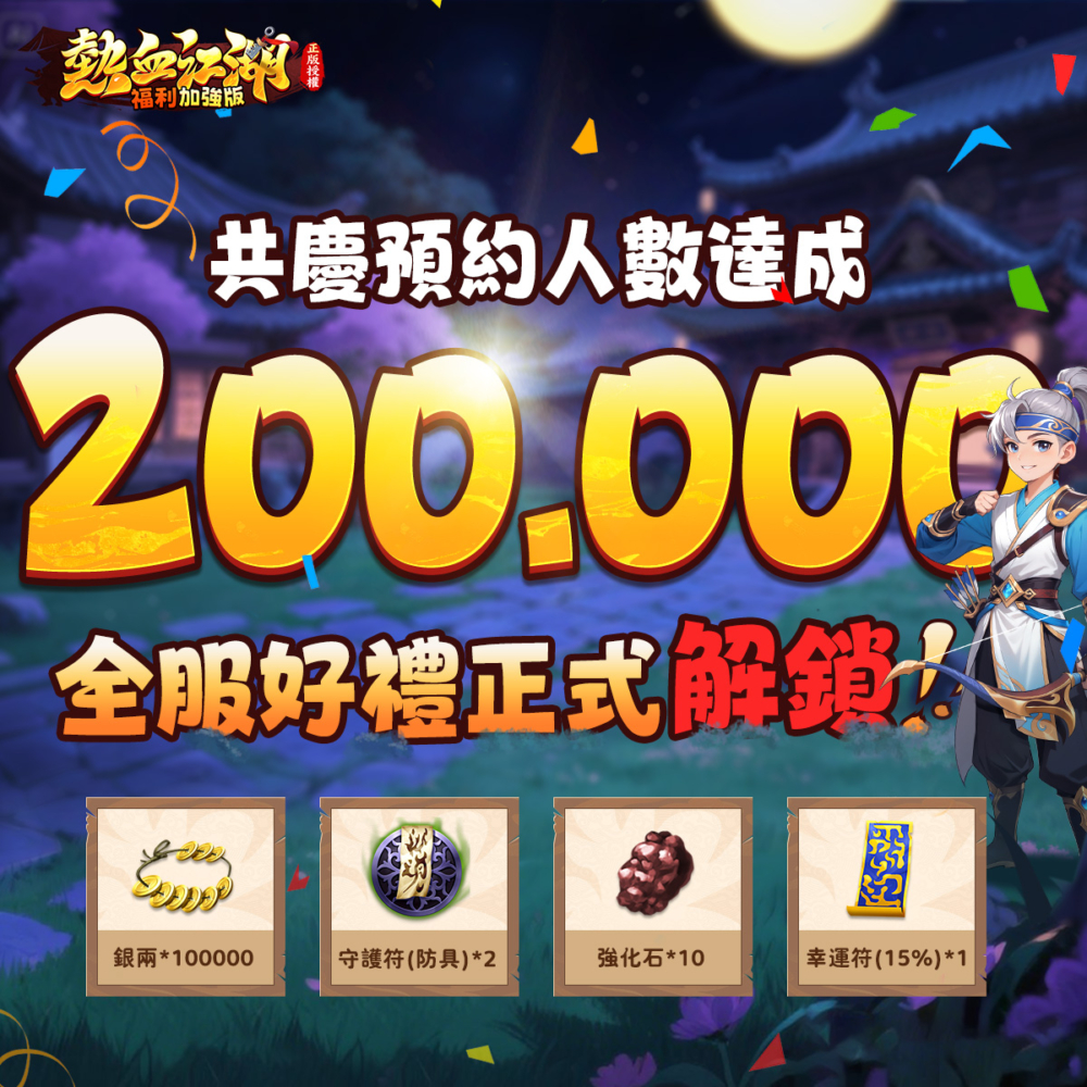 預約達成20萬