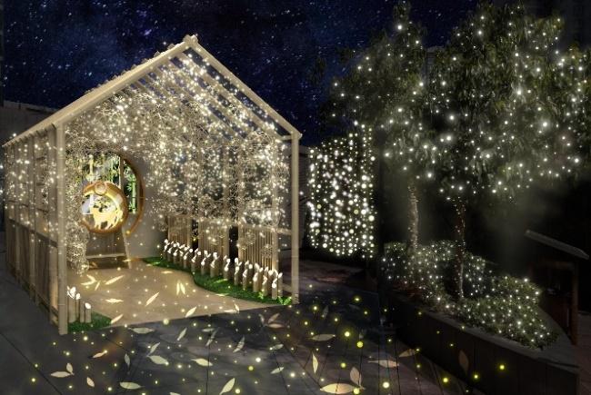 A gazebo with lights and trees at night

AI-generated content may be incorrect.
