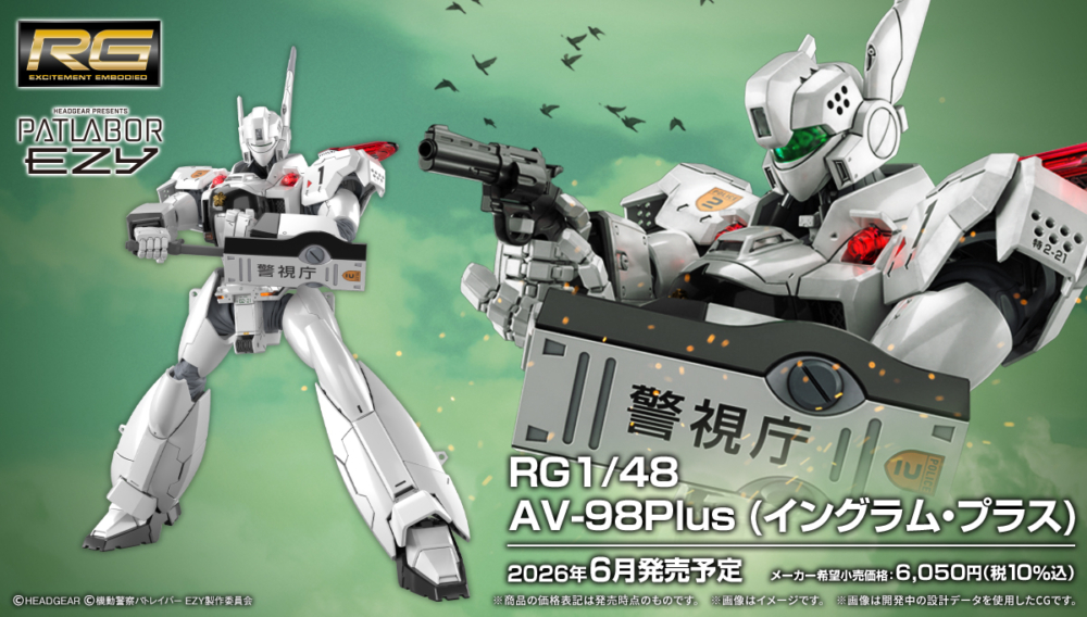 BANDAI 2026年6月發售： 模型 RG 1/48《機動警察PATLABOR EZY》AV