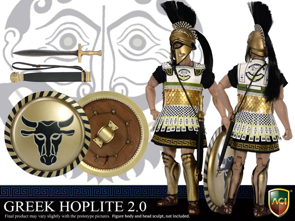 aci toys 1/6 action figure用 希腊重装步兵皮革盔甲及武器套装2.