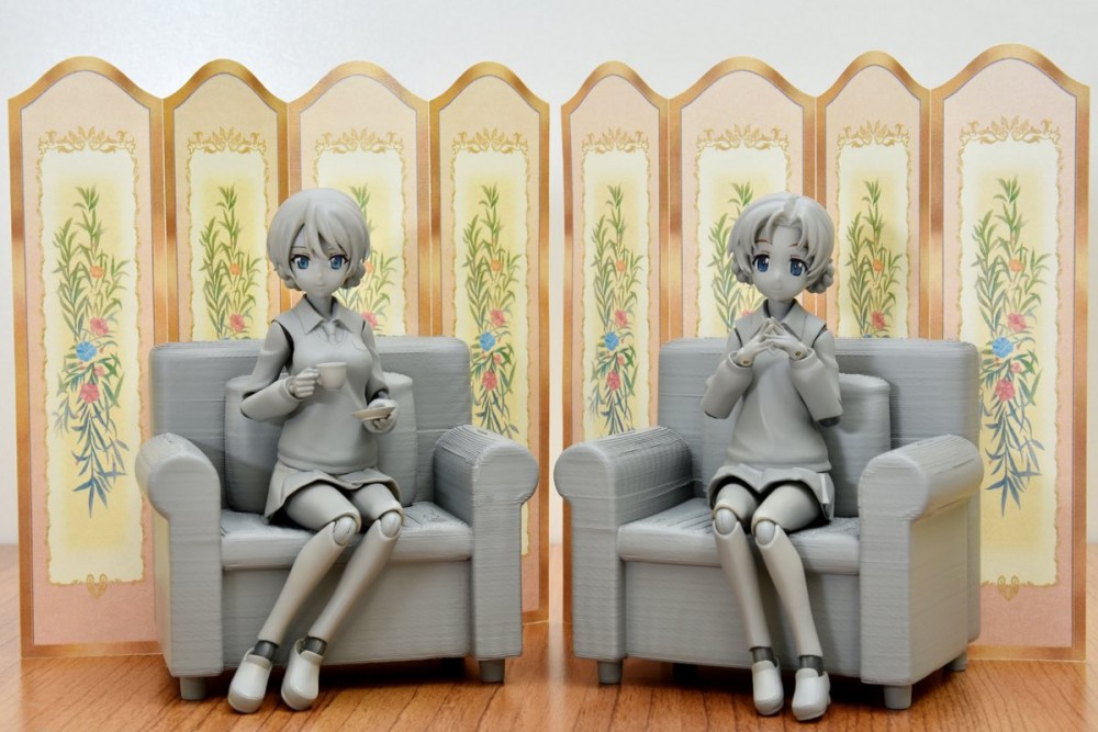 maxfactory 公布figma《少女与战车》大吉岭&橙黄白毫 套装 灰色原型