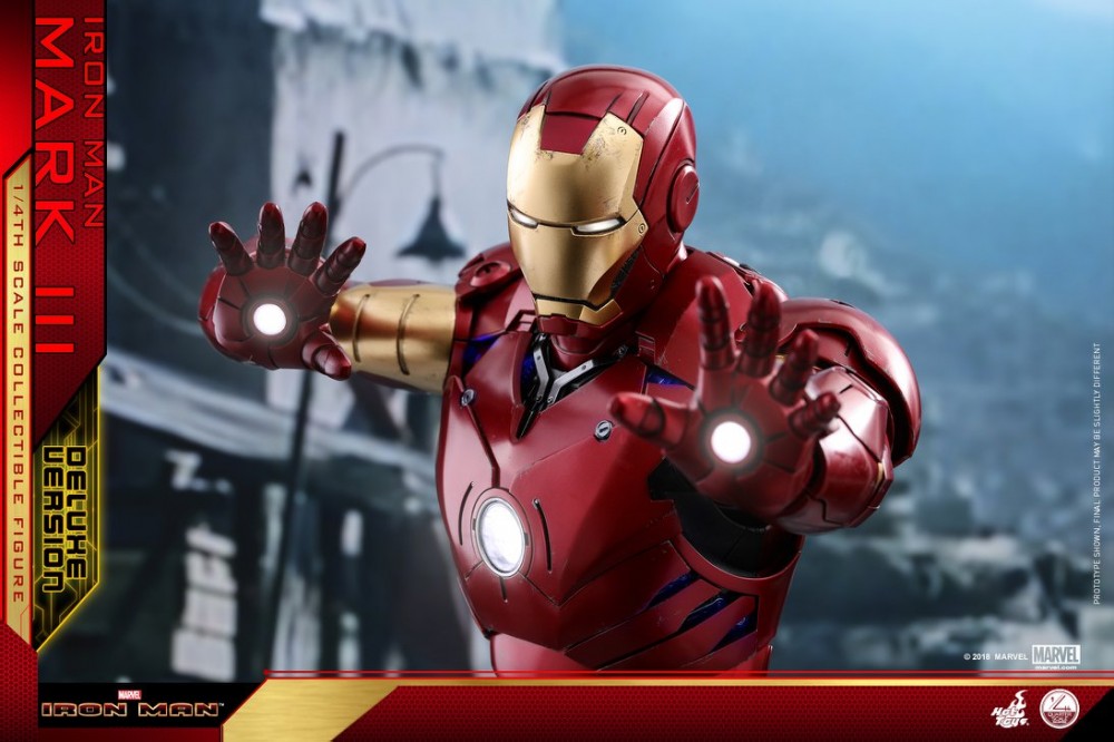 hot toys 1/4 action figure iron man mark iii (deluxe version) hk
