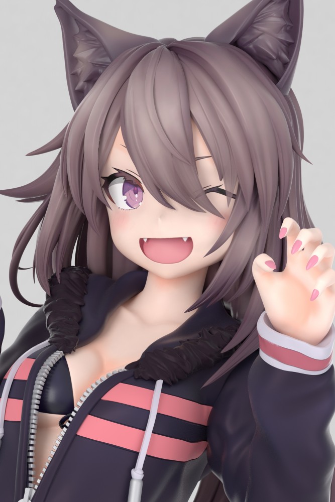 Fots Japan 年1月發售 1 7 Pvc Figure しゅがお オリジナルイラスト パーカーおおかみっこ W 14 800yen hobby Com