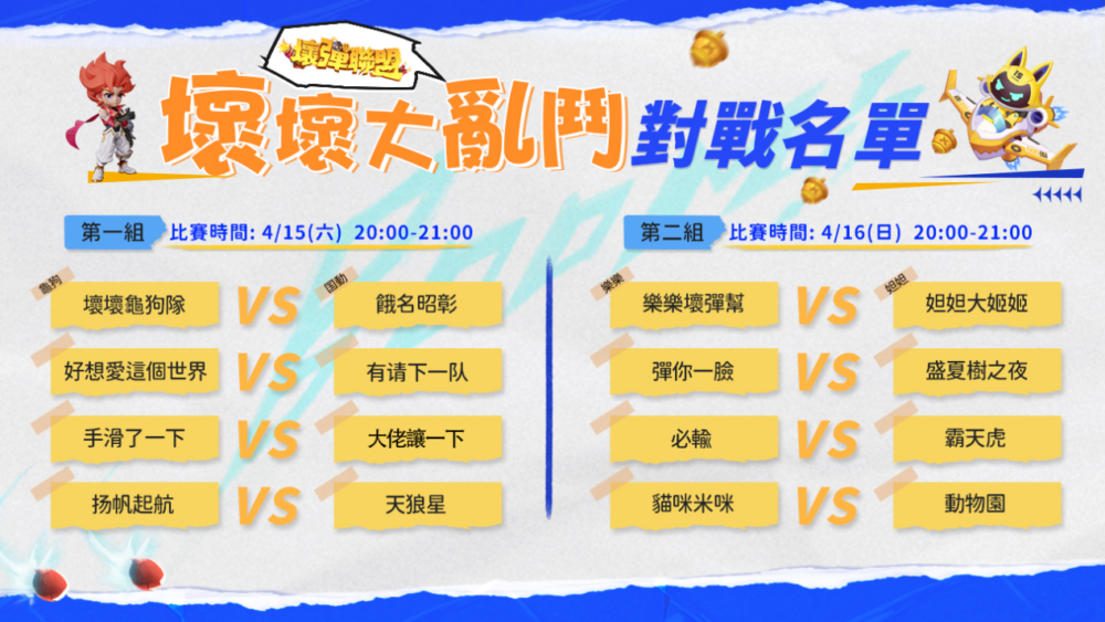 初賽對陣圖